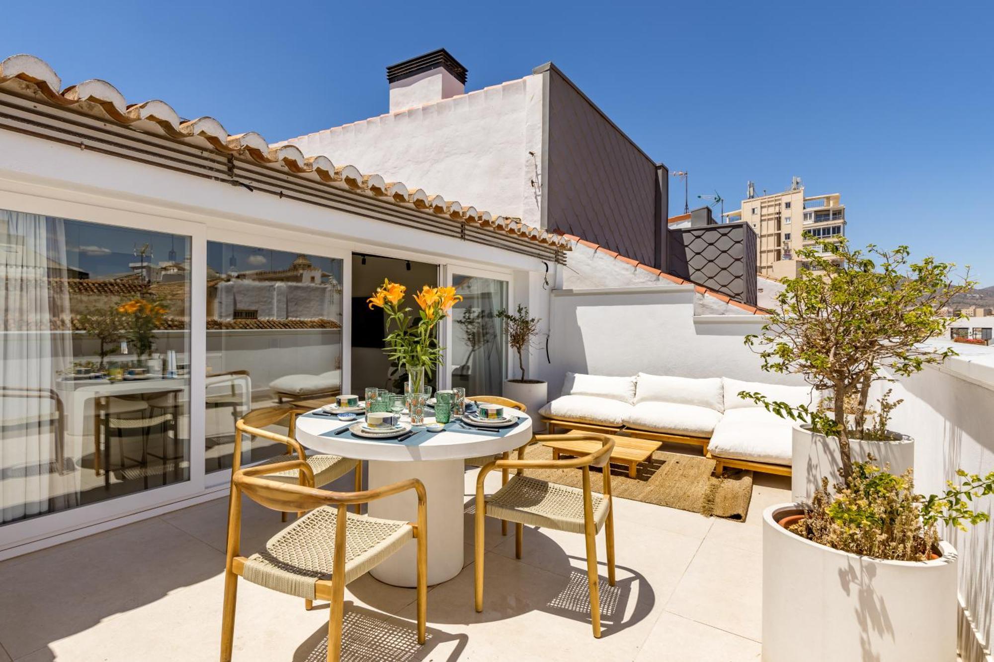 מאלגה Atarazanas Suite, Atico Con Terraza מראה חיצוני תמונה